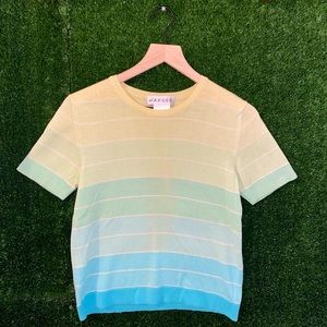 VINTAGE Jaeger Sweater Shirt Blue - Green- Yellow